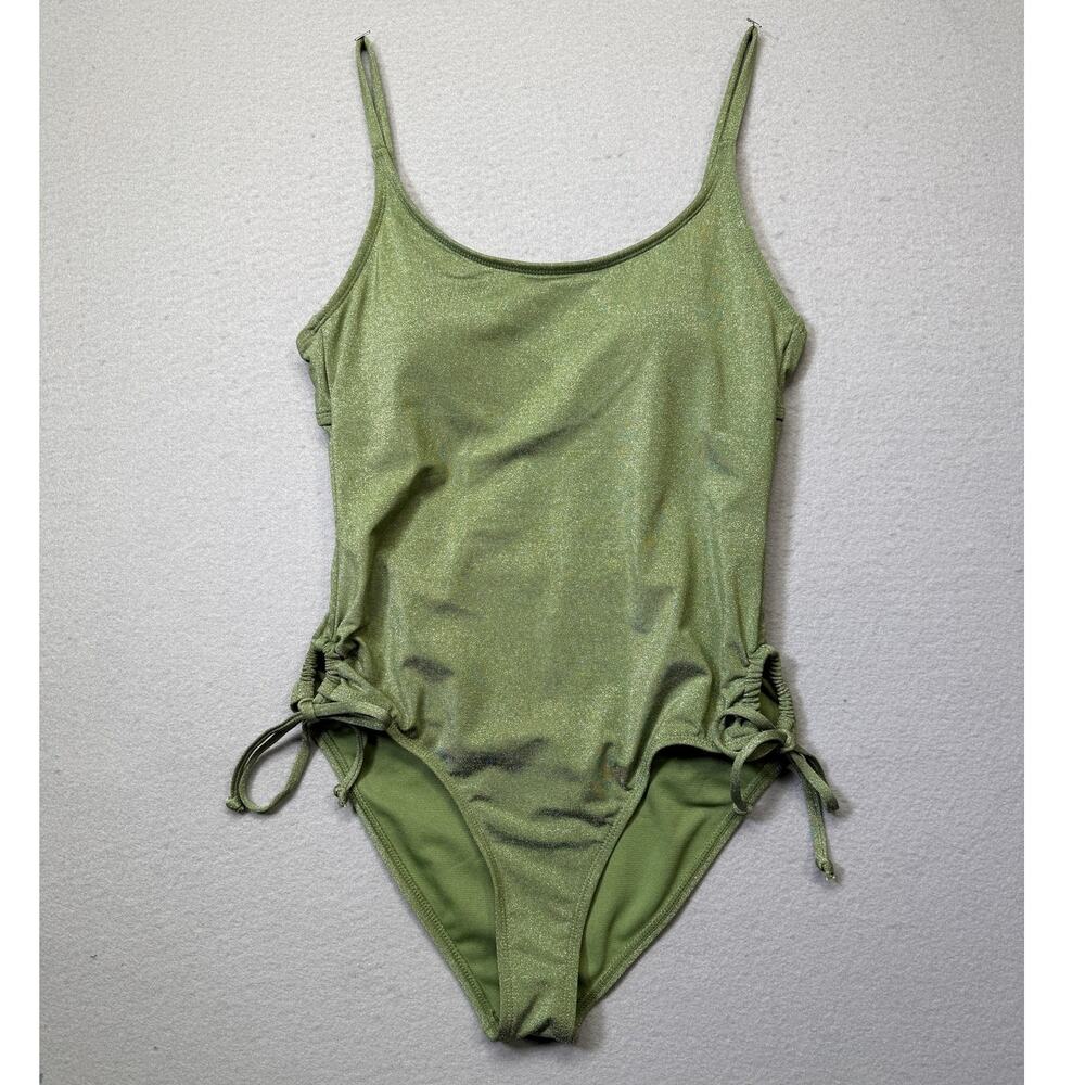 Salt + Cove Juniors' Lurex Open-Back 1 Piece Swimsuit, Olive medium $40